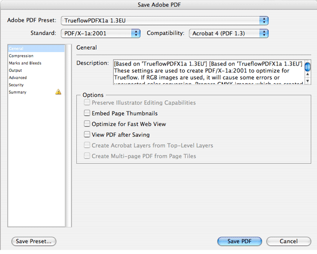 How to define your PDF Settings in Adobe Illustrator to successfully submit a print job to Inka Colour Print.